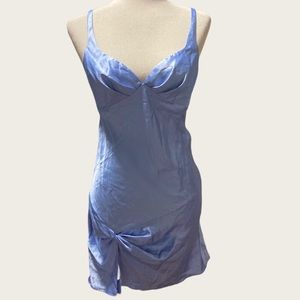 Fredricks of Hollywood vintage blue satin lingerie with adjustable straps.Medium